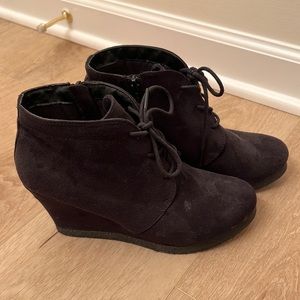Microsuede Wedge Bootie